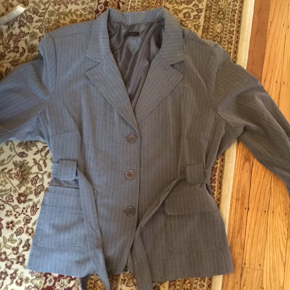 Gray Pinstripe Suit 22W